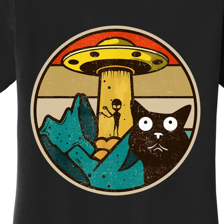 Ufo Crazy Cat Alien Women's T-Shirt