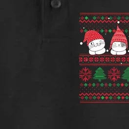 Ugly Christmas Cat Gnome Cute Funny Sweater Pajama Xmas Dry Zone Grid Performance Polo