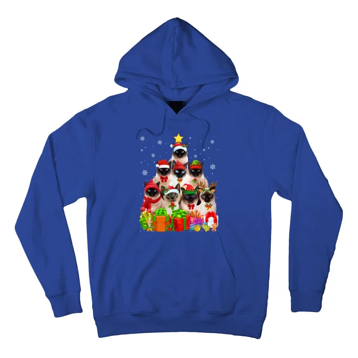 Ugly Christmas Cat Tree Funny Siamese Cat Xmas Cute Gift Hoodie