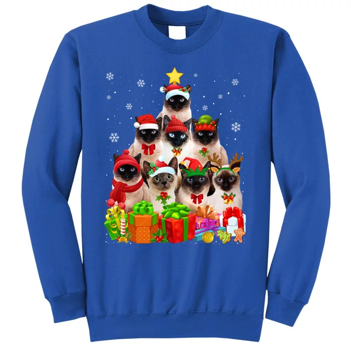 Ugly Christmas Cat Tree Funny Siamese Cat Xmas Cute Gift Sweatshirt