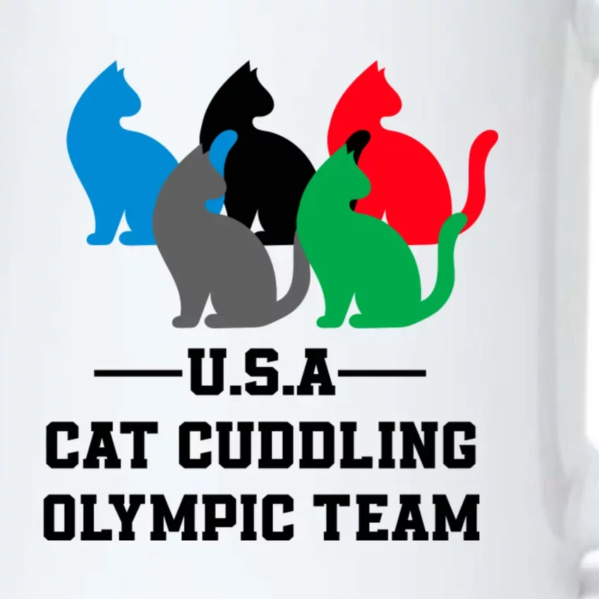 Usa Cat Cuddling Team Black Color Changing Mug