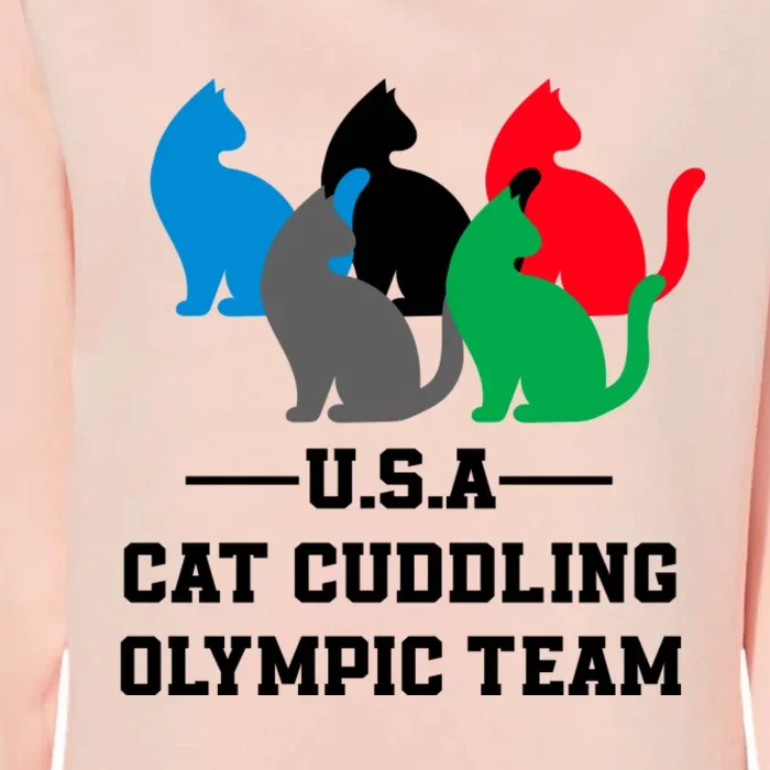 Usa Cat Cuddling Team Womens California Wash Sweatshirt