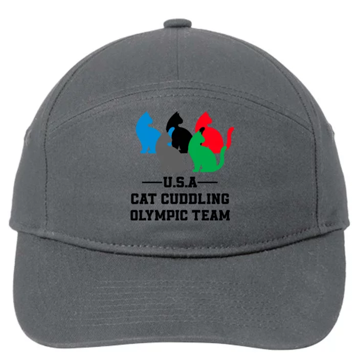 Usa Cat Cuddling Team 7-Panel Snapback Hat