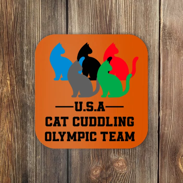 Usa Cat Cuddling Team Coaster