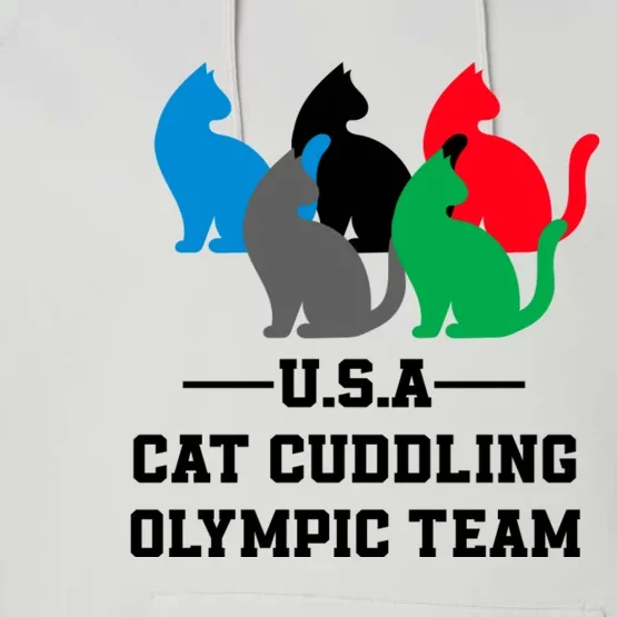 Usa Cat Cuddling Team Performance Fleece Hoodie