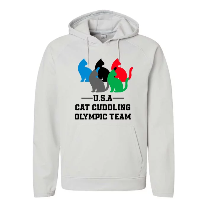 Usa Cat Cuddling Team Performance Fleece Hoodie