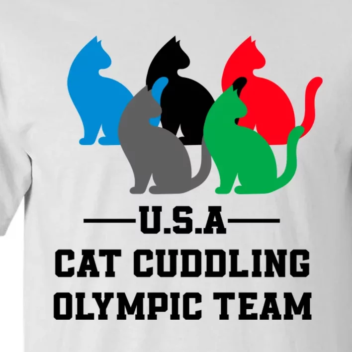 Usa Cat Cuddling Team Tall T-Shirt