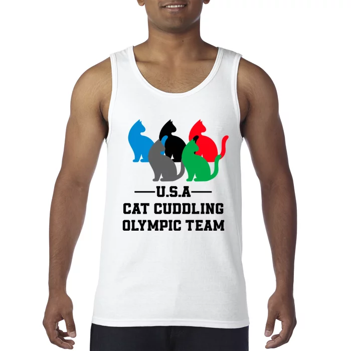 Usa Cat Cuddling Team Tank Top