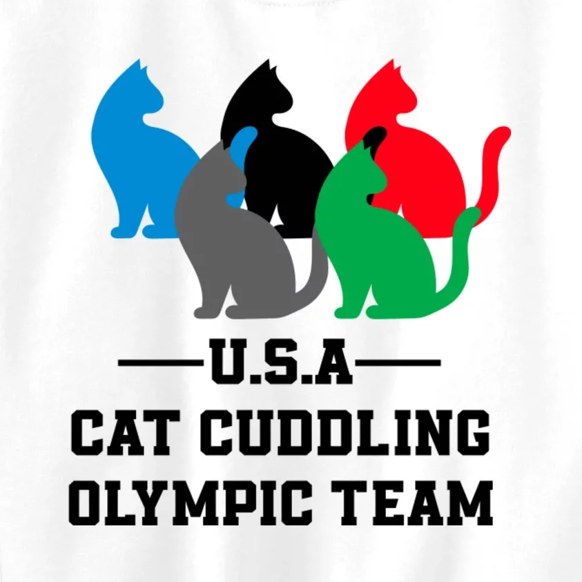 Usa Cat Cuddling Team Kids Sweatshirt