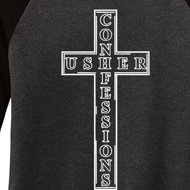 Usher Confessions Cross Women's Tri-Blend 3/4-Sleeve Raglan Shirt