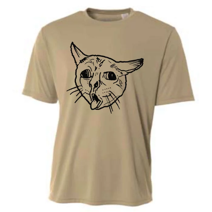 Ugly Coughing Cat Meme Cooling Performance Crew T-Shirt