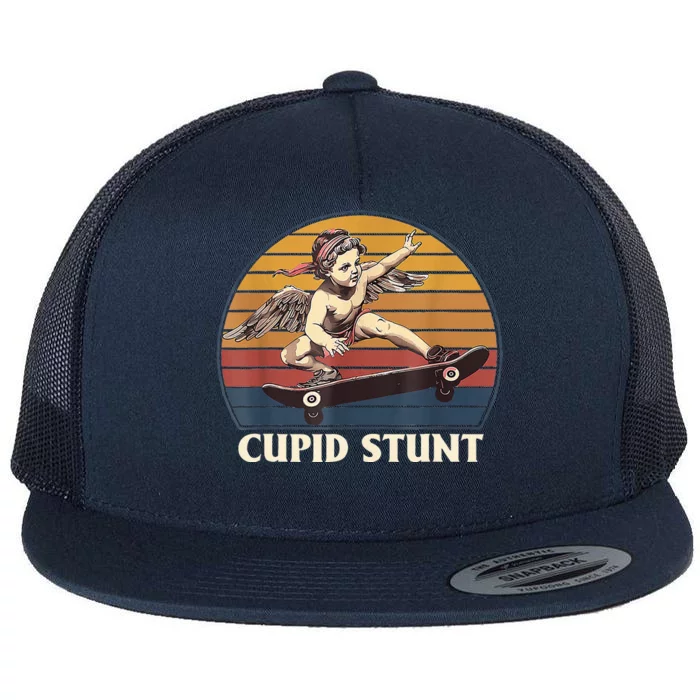 Unhinged Cringe Cupid Stunt Flat Bill Trucker Hat