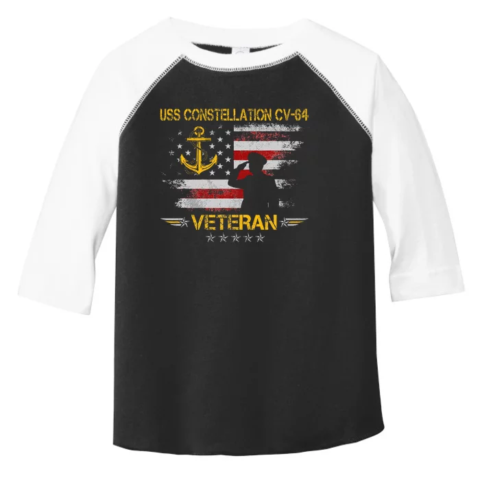 Uss Constellation Cv64 Aircraft Carrier Veteran Flag Retro Toddler Fine Jersey T-Shirt