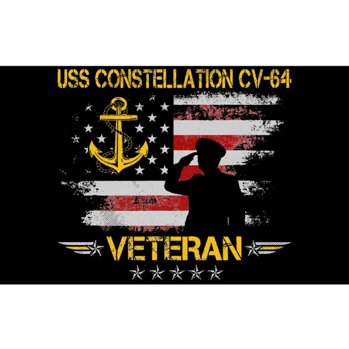 USS Constellation CV64 Aircraft Carrier Veteran Flag Retro Bumper Sticker