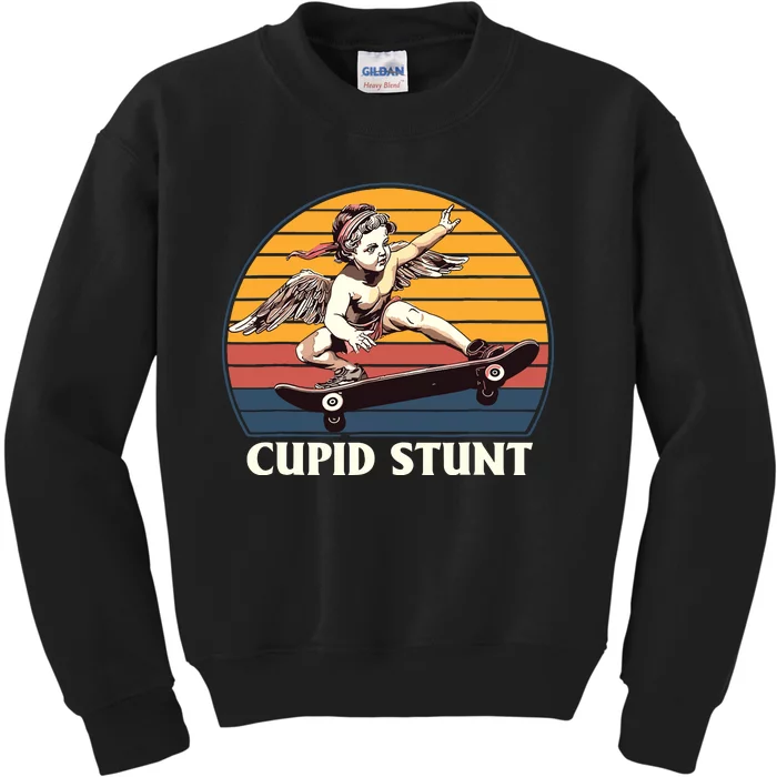 Unhinged Cringe Cupid Stunt Kids Sweatshirt