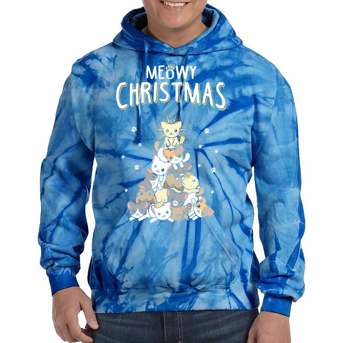 Ugly Cat Christmas Meow Christmas Gift Tie Dye Hoodie