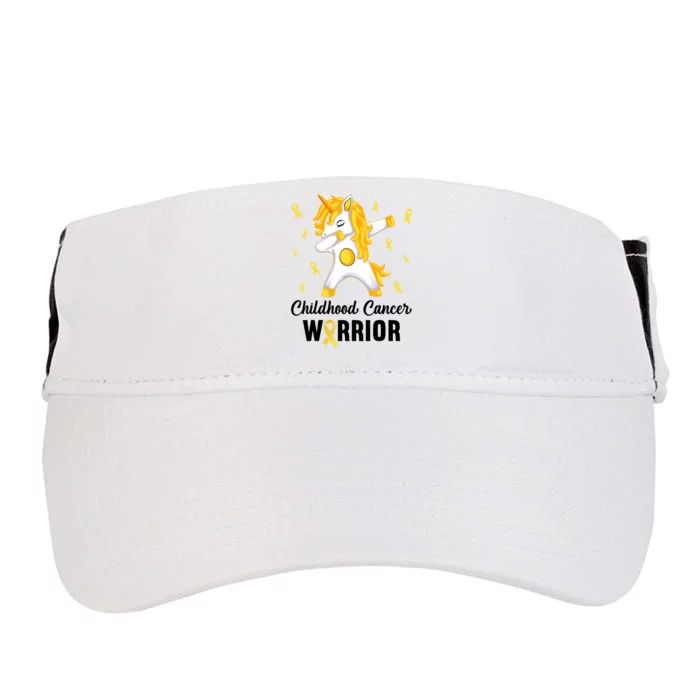 Unicorn Childhood Cancer Warrior In September We Wear Gold Adult Drive Performance Visor