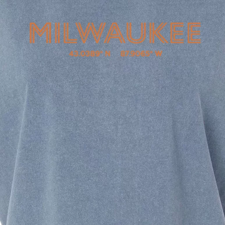 USA City Coordinates US Milwaukee Garment-Dyed Women's Muscle Tee