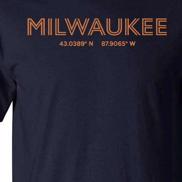 USA City Coordinates US Milwaukee Tall T-Shirt