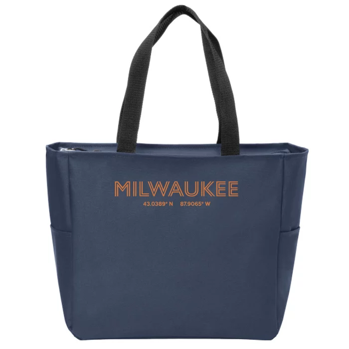 USA City Coordinates US Milwaukee Zip Tote Bag