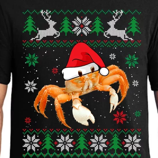 Ugly Christmas Crab Lover Santa Hat Animals Gift Pajama Set