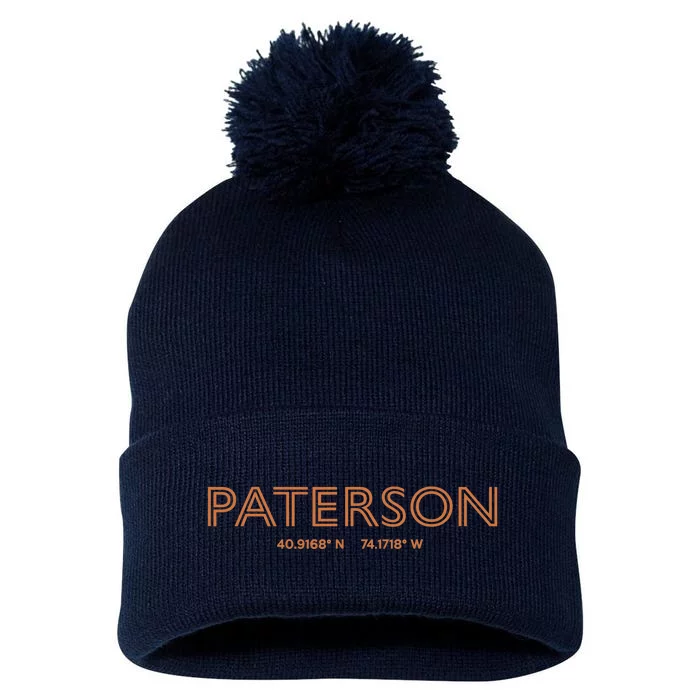 USA City Coordinates US Paterson Pom Pom 12in Knit Beanie