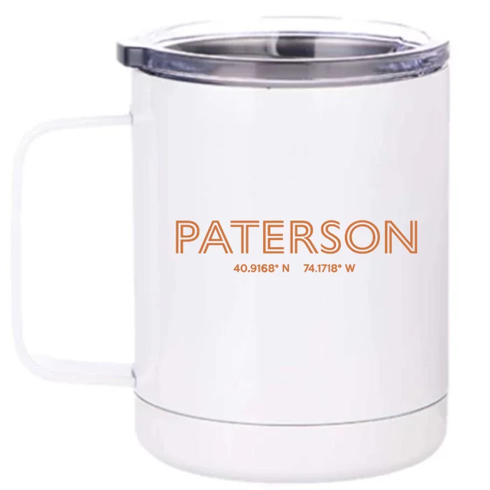 USA City Coordinates US Paterson Front & Back 12oz Stainless Steel Tumbler Cup