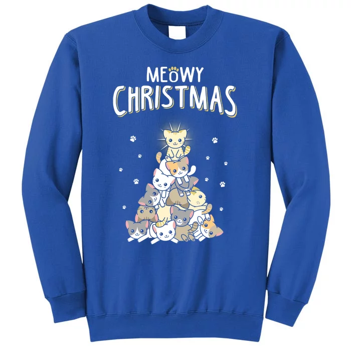 Ugly Cat Christmas Sweater Meow Christmas Meaningful Gift Tall Sweatshirt