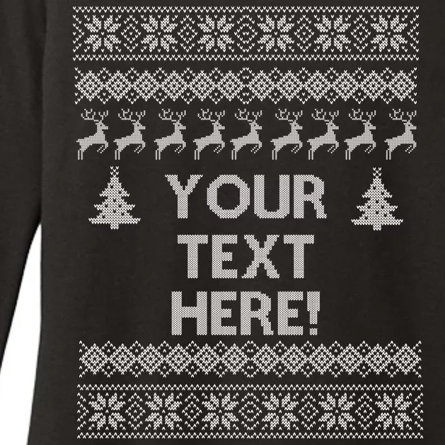 Custom Personalized Ugly Christmas Sweater Family Womens CVC Long Sleeve Shirt