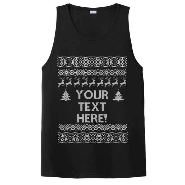 Custom Personalized Ugly Christmas Sweater Family Performance Tank