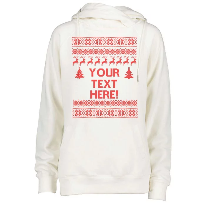 Custom Personalized Ugly Christmas Sweater Family Womens Funnel Neck Pullover Hood