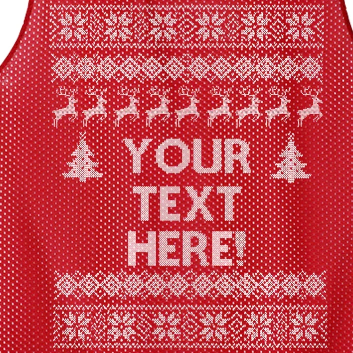 Custom Personalized Ugly Christmas Sweater Family Mesh Reversible Basketball Jersey Tank