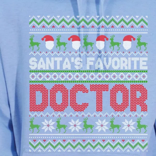 Ugly Christmas Design Funny SantaS Favorite Doctor Gift Unisex Surf Hoodie