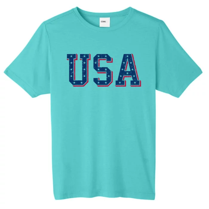 USA Cool Distressed Patriotic July 4th ChromaSoft Performance T-Shirt