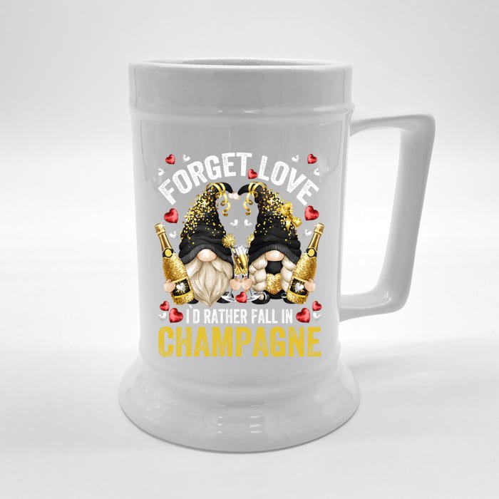 Unique Champagne Design Anti Valentines Day Gnomes Funny Gift Front & Back Beer Stein