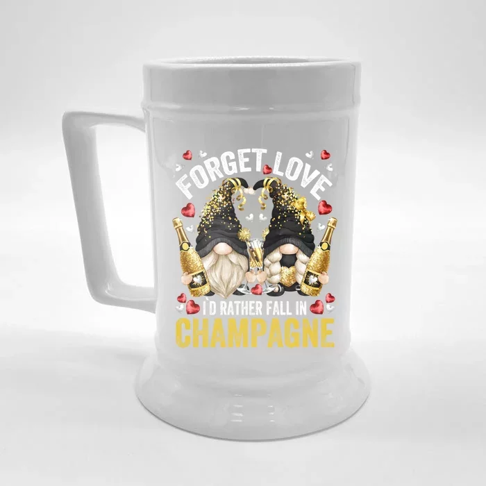 Unique Champagne Design Anti Valentines Day Gnomes Funny Gift Front & Back Beer Stein