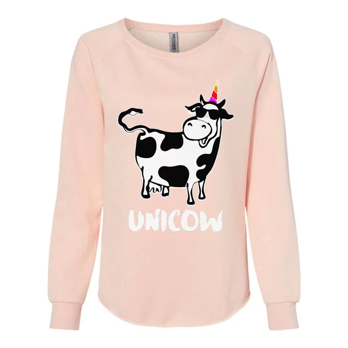 Unicow. Cute Dairy Cow Farmer Funny Cow Lover Gift Premium Womens California Wash Sweatshirt