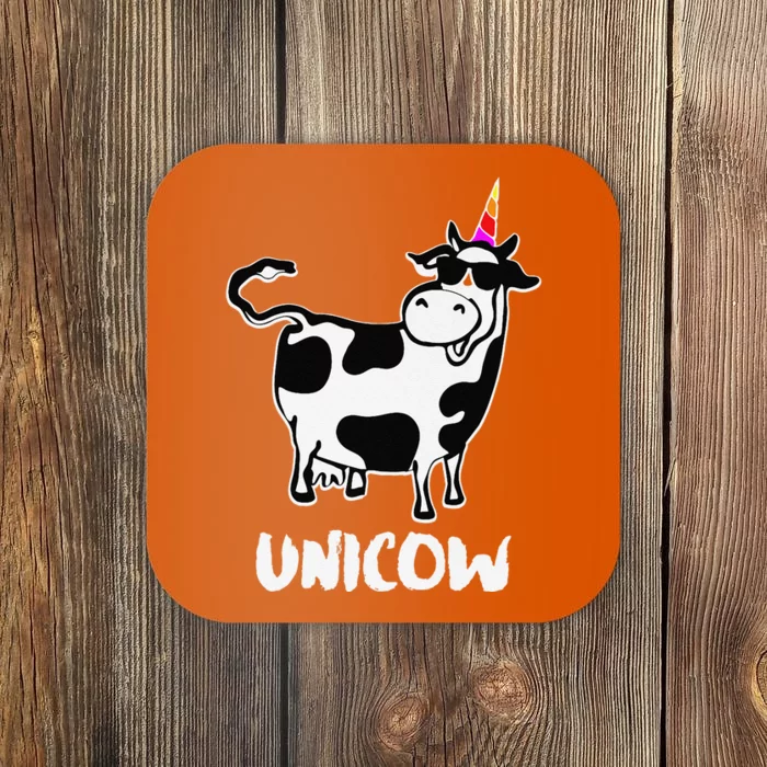 Unicow. Cute Dairy Cow Farmer Funny Cow Lover Gift Premium Coaster