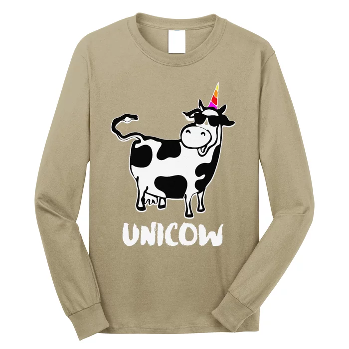 Unicow. Cute Dairy Cow Farmer Funny Cow Lover Gift Premium Long Sleeve Shirt