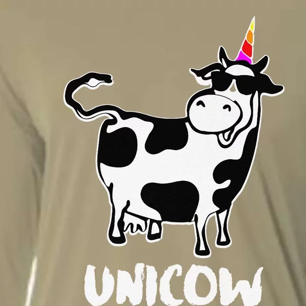 Unicow. Cute Dairy Cow Farmer Funny Cow Lover Gift Premium Cooling Performance Long Sleeve Crew