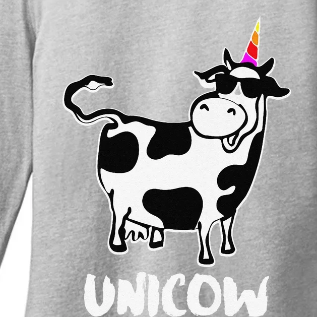 Unicow. Cute Dairy Cow Farmer Funny Cow Lover Gift Premium Womens CVC Long Sleeve Shirt