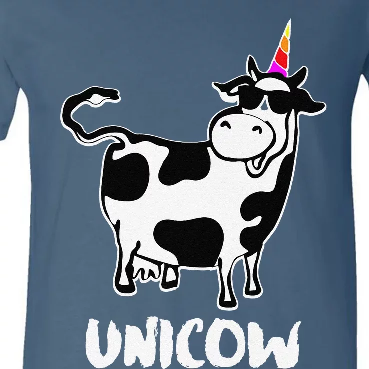 Unicow. Cute Dairy Cow Farmer Funny Cow Lover Gift Premium V-Neck T-Shirt