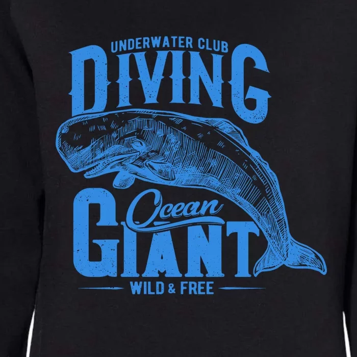 Underwater Club Diving Ocean Giant Wild And Free Womens California Wash Sweatshirt