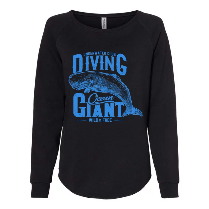 Underwater Club Diving Ocean Giant Wild And Free Womens California Wash Sweatshirt