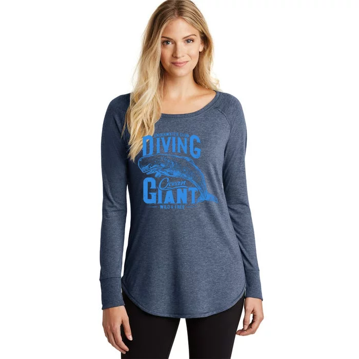 Underwater Club Diving Ocean Giant Wild And Free Women's Perfect Tri Tunic Long Sleeve Shirt