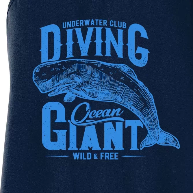 Underwater Club Diving Ocean Giant Wild And Free Women's Racerback Tank