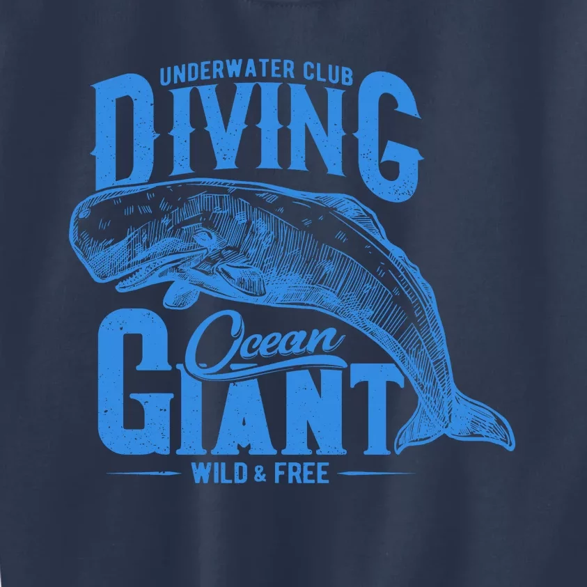 Underwater Club Diving Ocean Giant Wild And Free Kids Sweatshirt