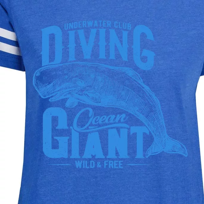 Underwater Club Diving Ocean Giant Wild And Free Enza Ladies Jersey Football T-Shirt