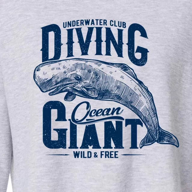 Underwater Club Diving Ocean Giant Wild And Free Cropped Pullover Crew