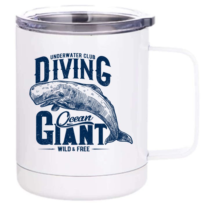 Underwater Club Diving Ocean Giant Wild And Free Front & Back 12oz Stainless Steel Tumbler Cup